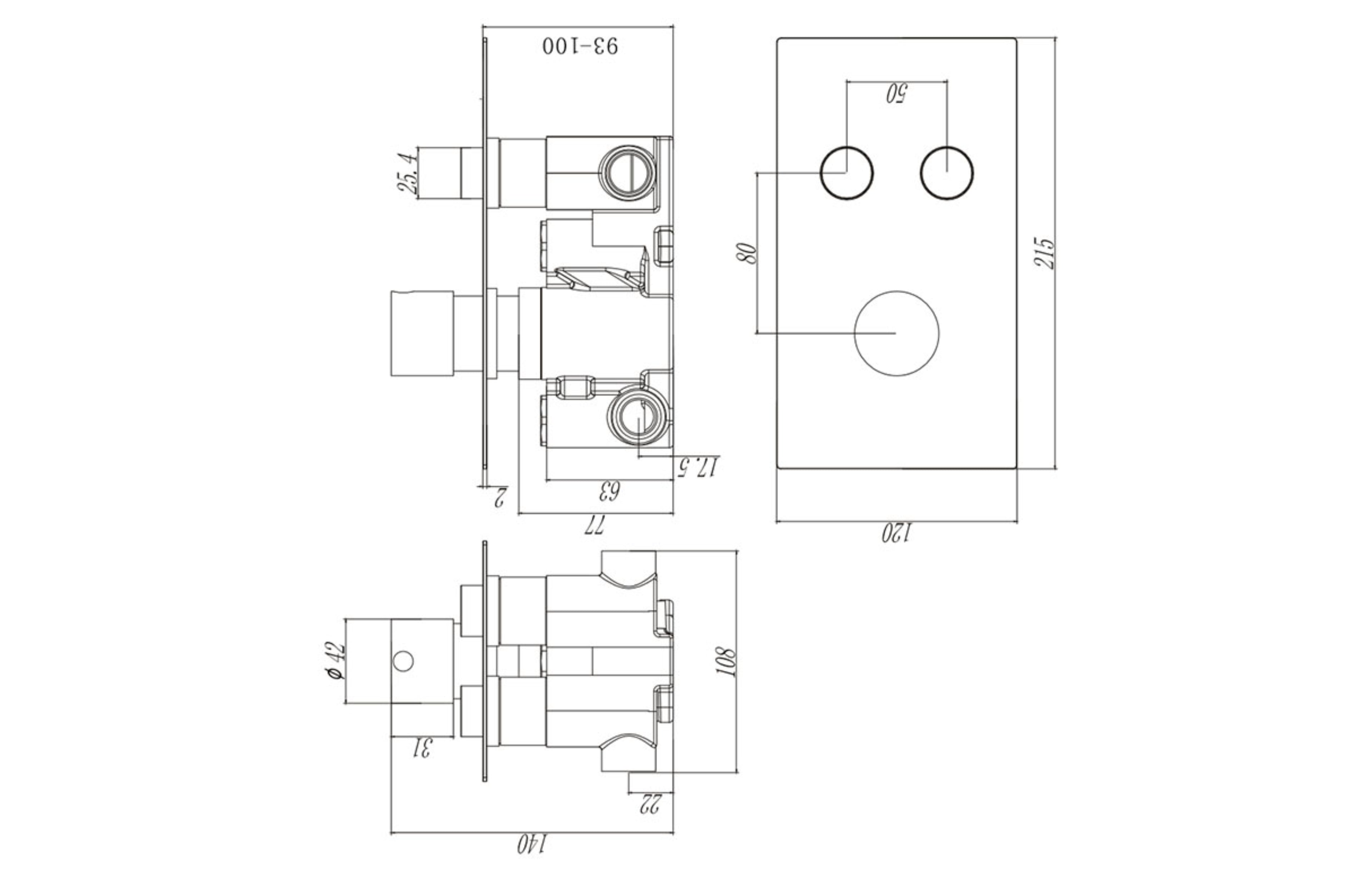 Twin Push Button Concealed Overhead Kit - Tailored Bathrooms