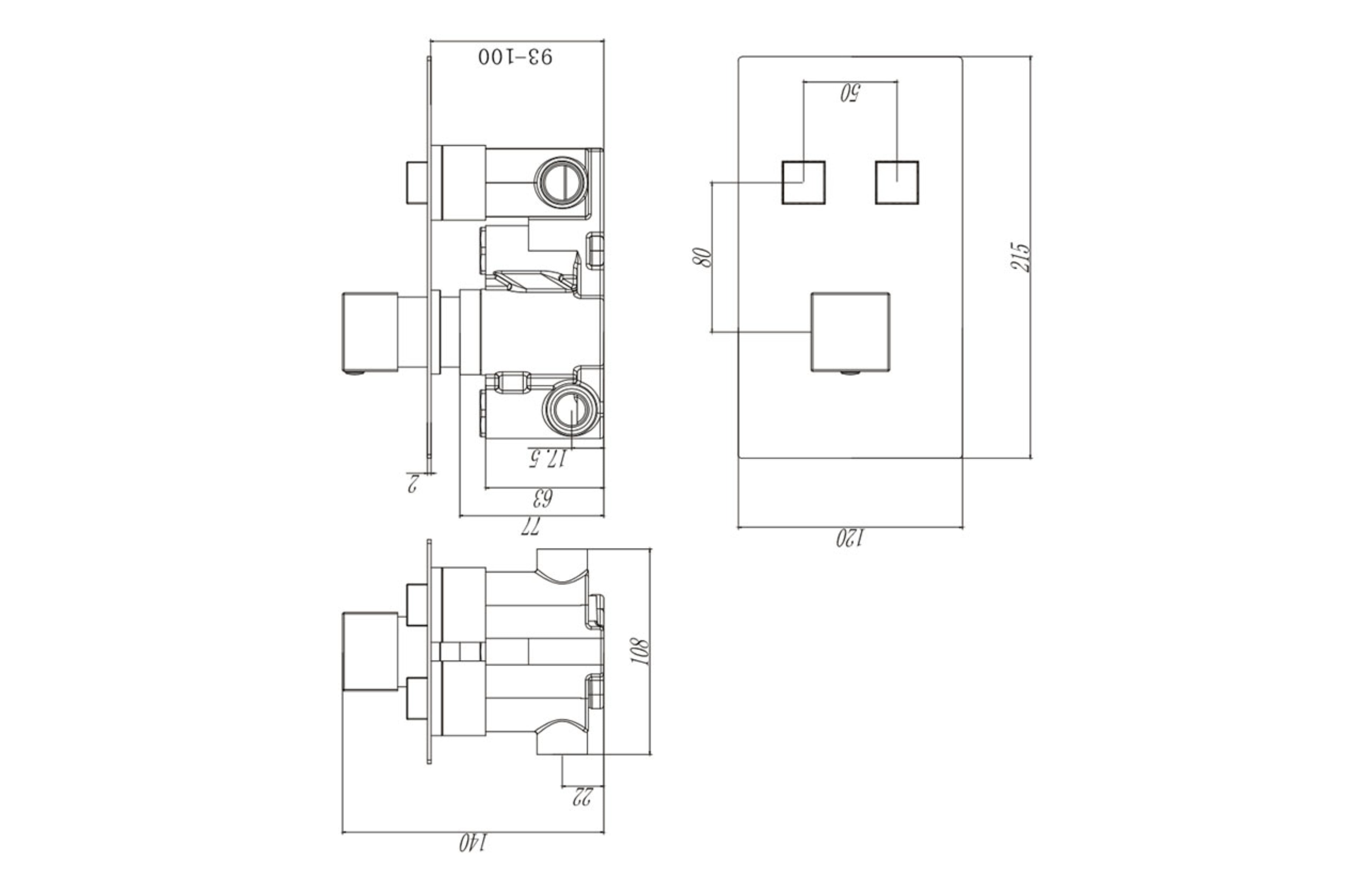 Twin Push Button Concealed Overhead Kit - Tailored Bathrooms