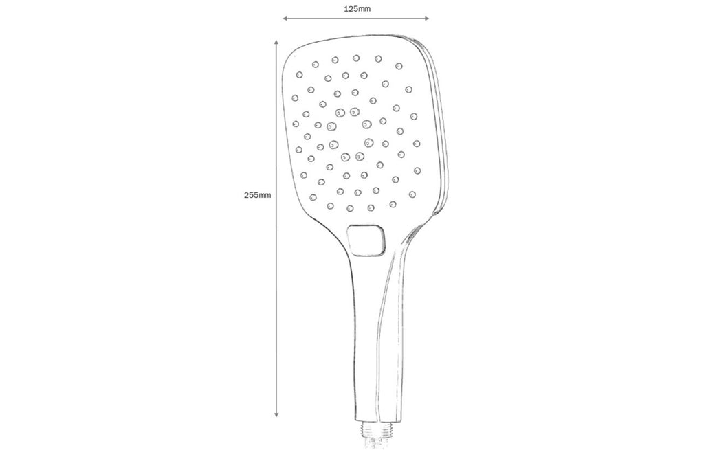 3 Mode Push Button Square Handset  - Tailored Bathrooms