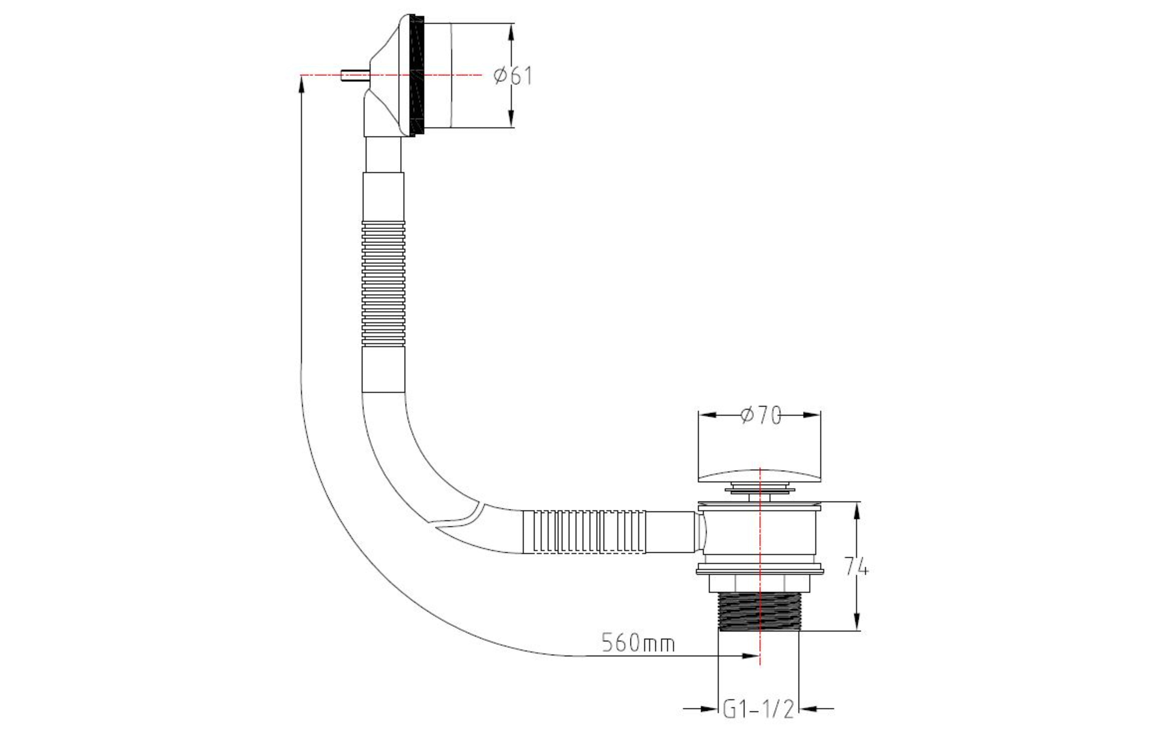 Round Click Clack Waste & Overflow - Tailored Bathrooms