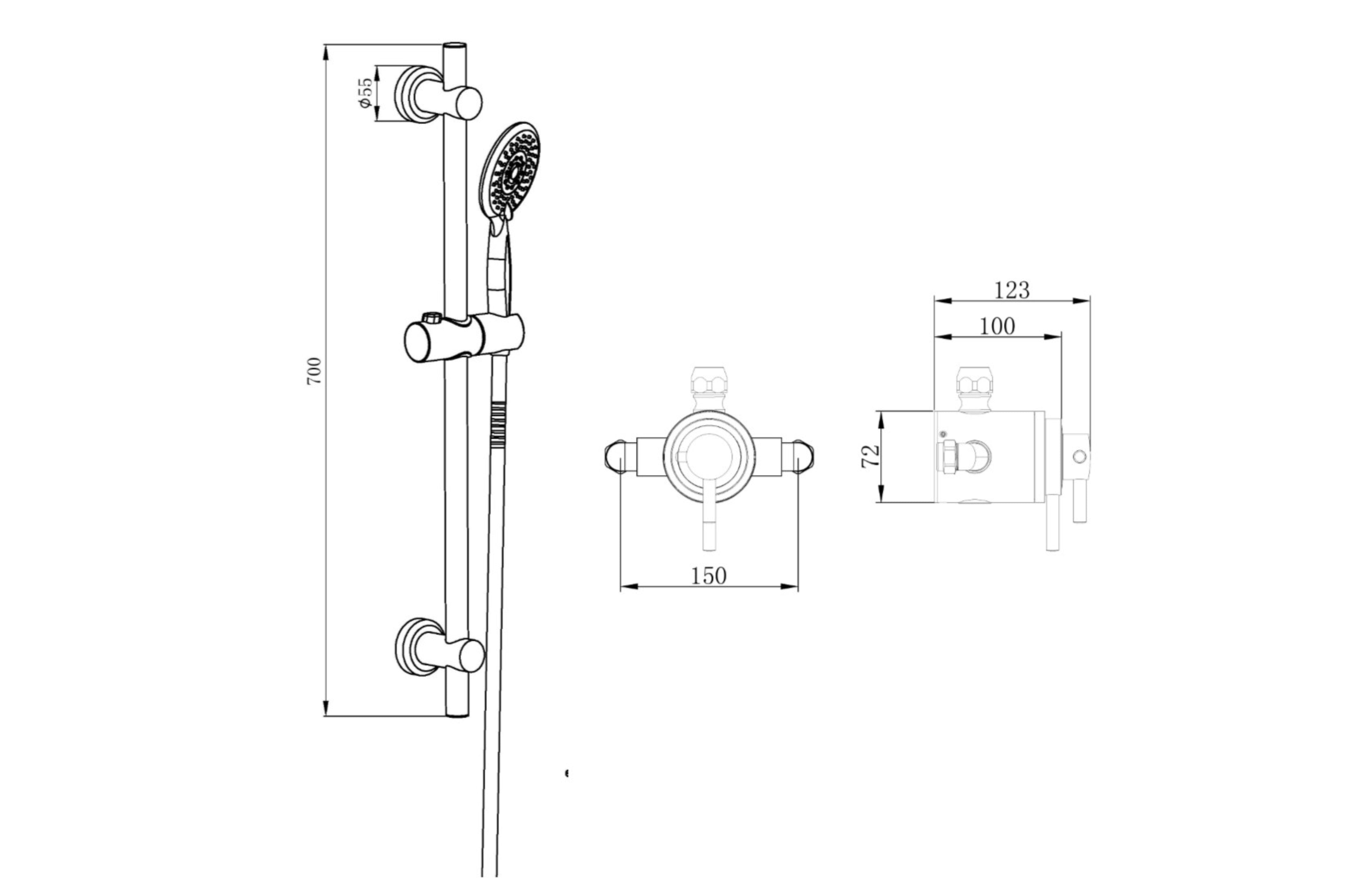 Conwy Concentric Dual Control Shower Kit - Tailored Bathrooms