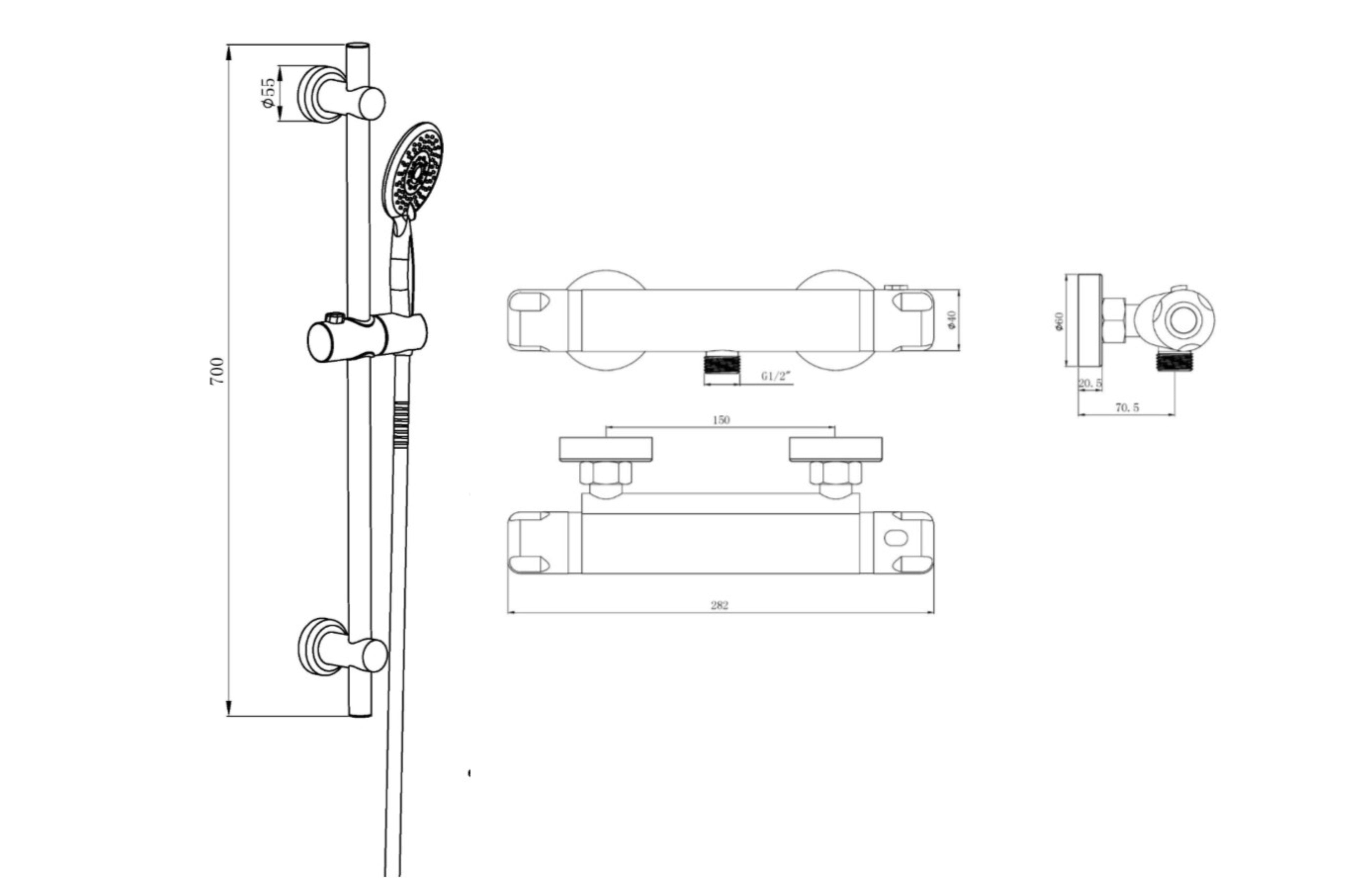 Bala Low Pressure High-Flow Riser Kit - Tailored Bathrooms