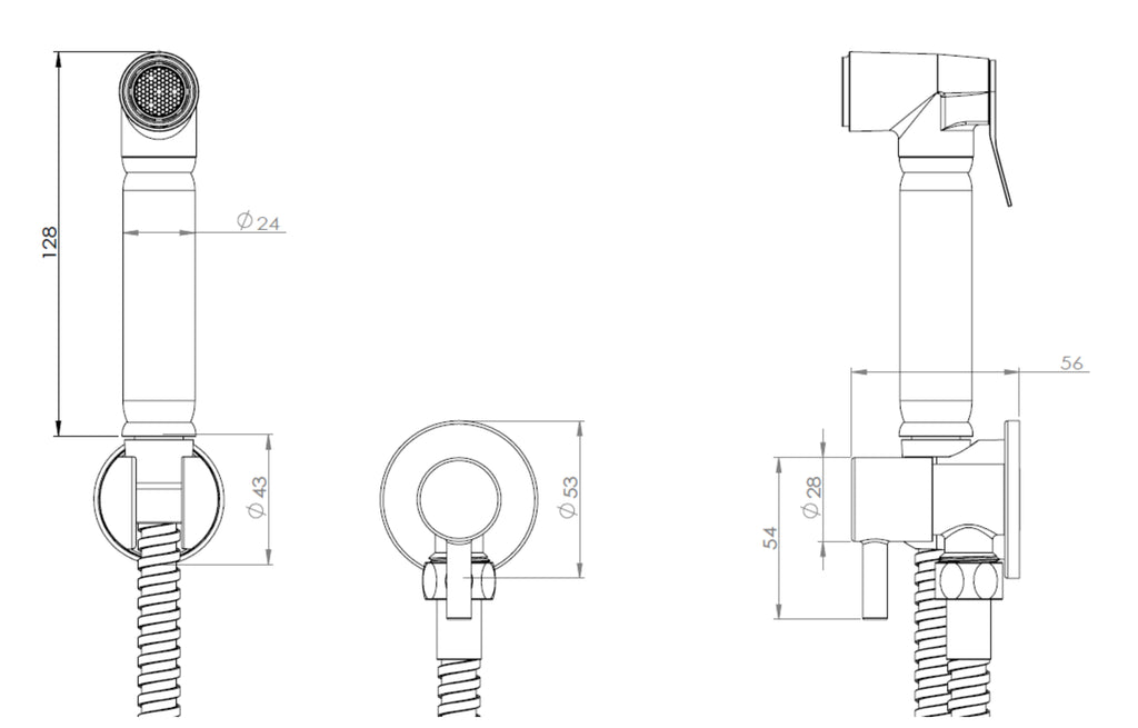 Round Douche Kit Diverter 1.5m - Tailored Bathrooms