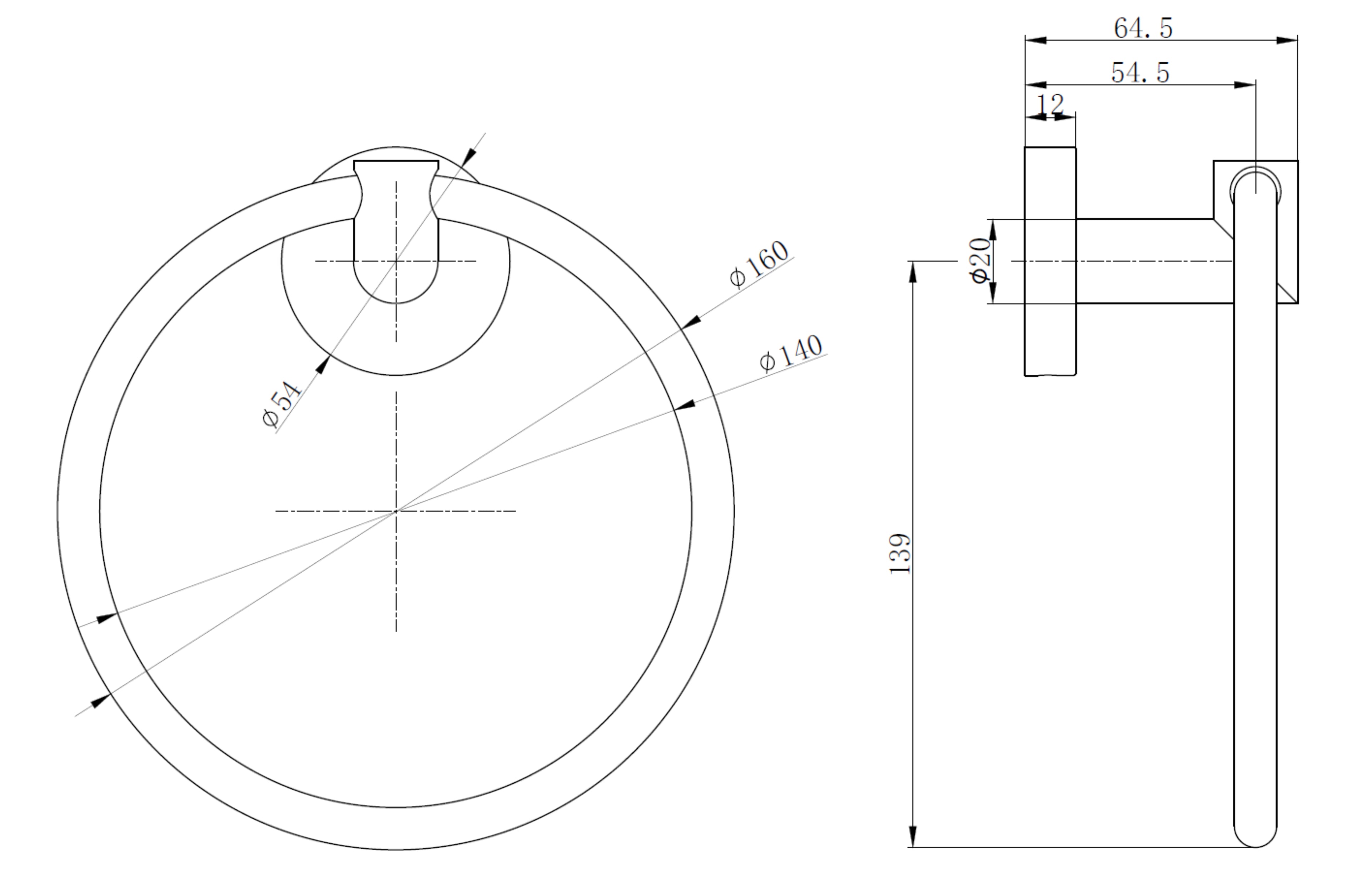 Melbourne Round Towel Ring - Tailored Bathrooms
