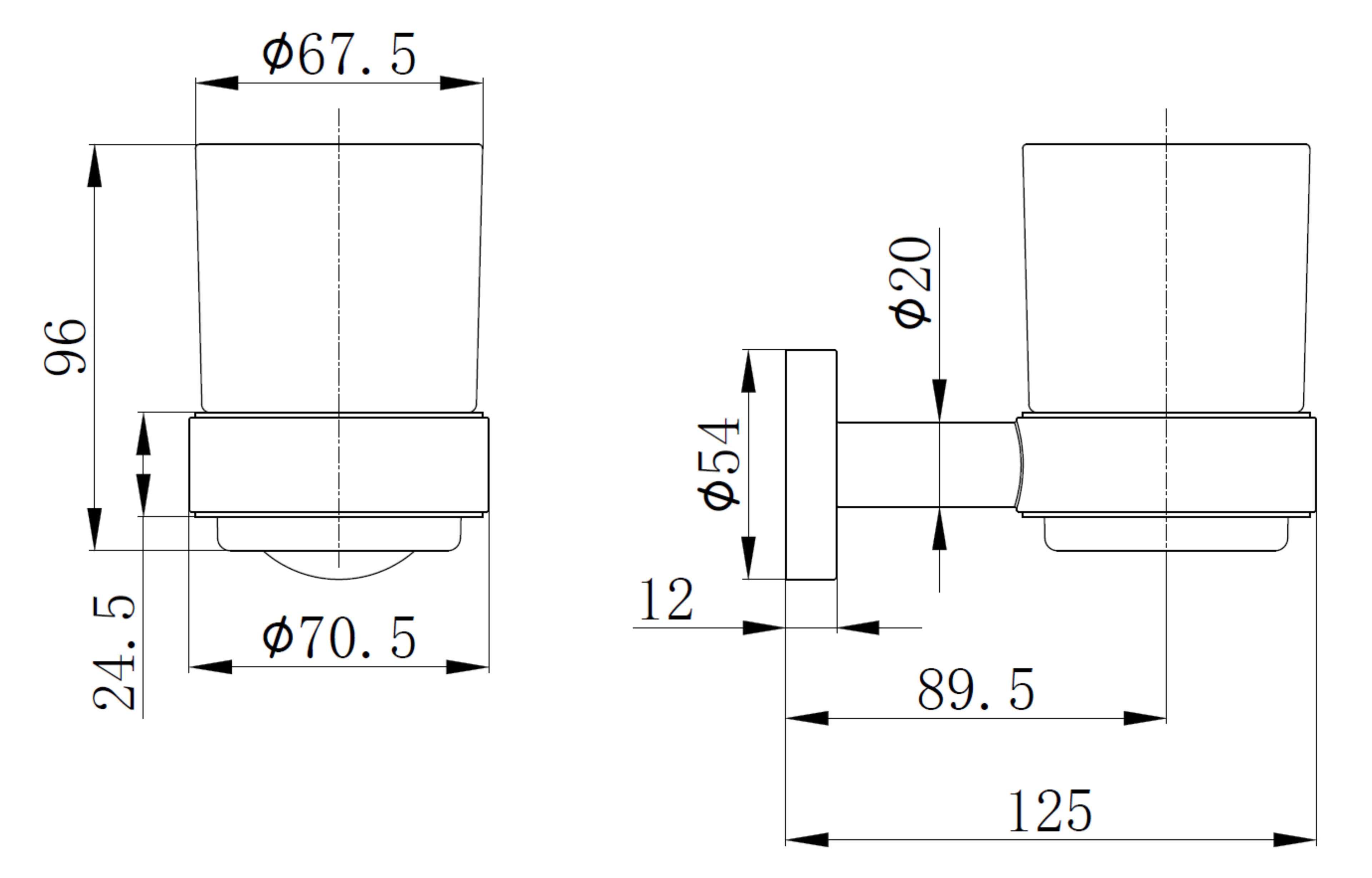 Melbourne Round Tumbler & Holder - Tailored Bathrooms
