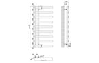 Milton Designer Offset Towel Radiator Chrome 1156x500mm - Tailored Bathrooms