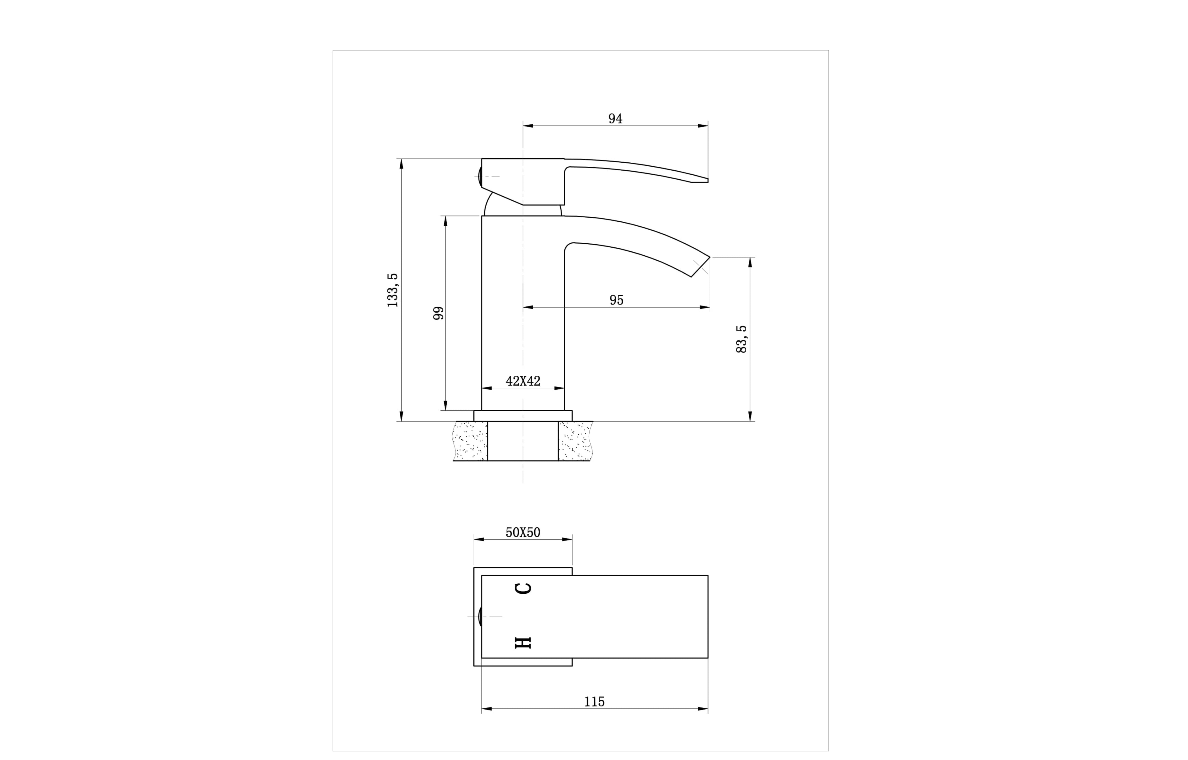 Brecon Modern Curve Basin Mono - Tailored Bathrooms