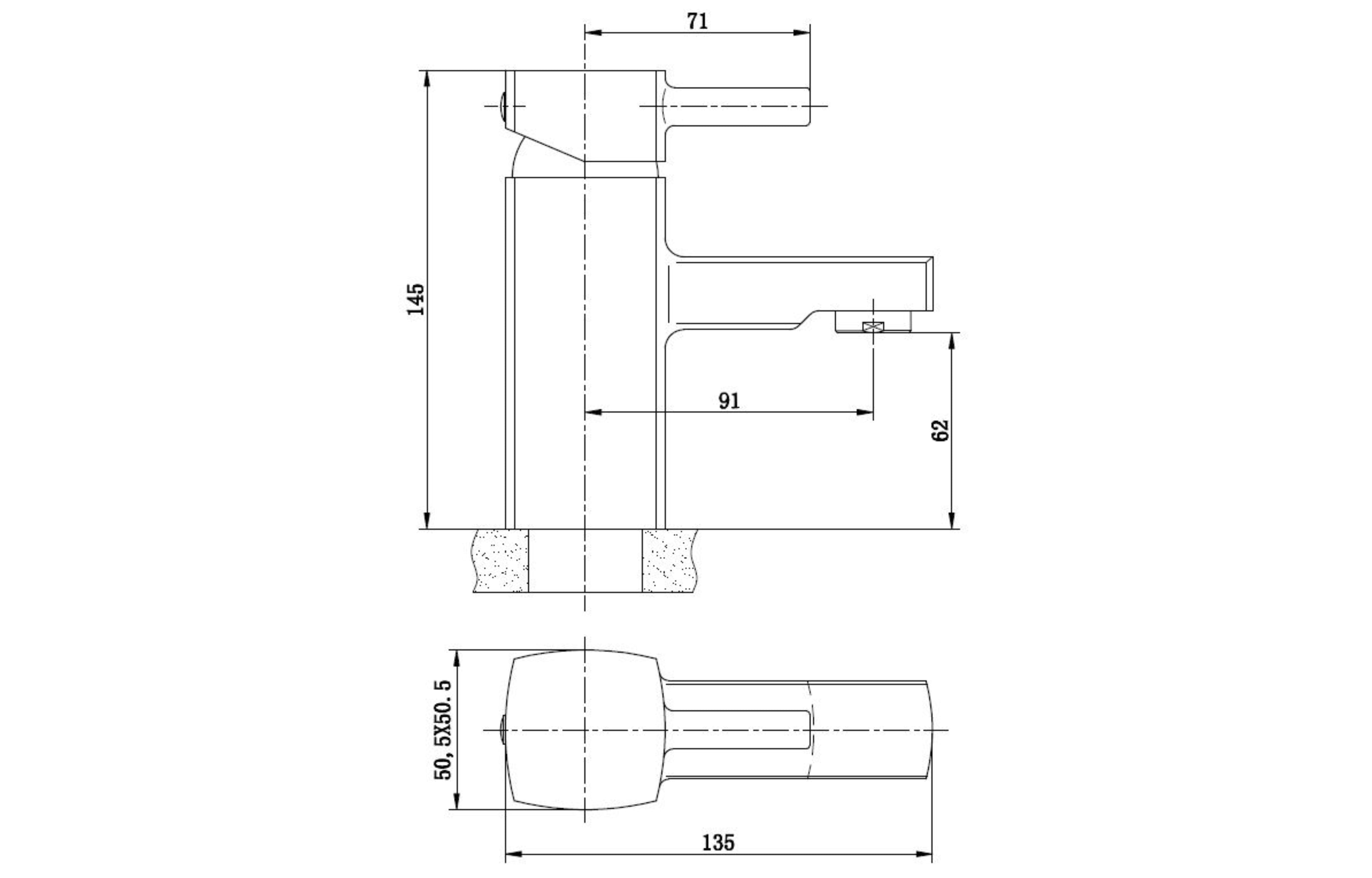 Newport Square Basin Mono - Tailored Bathrooms