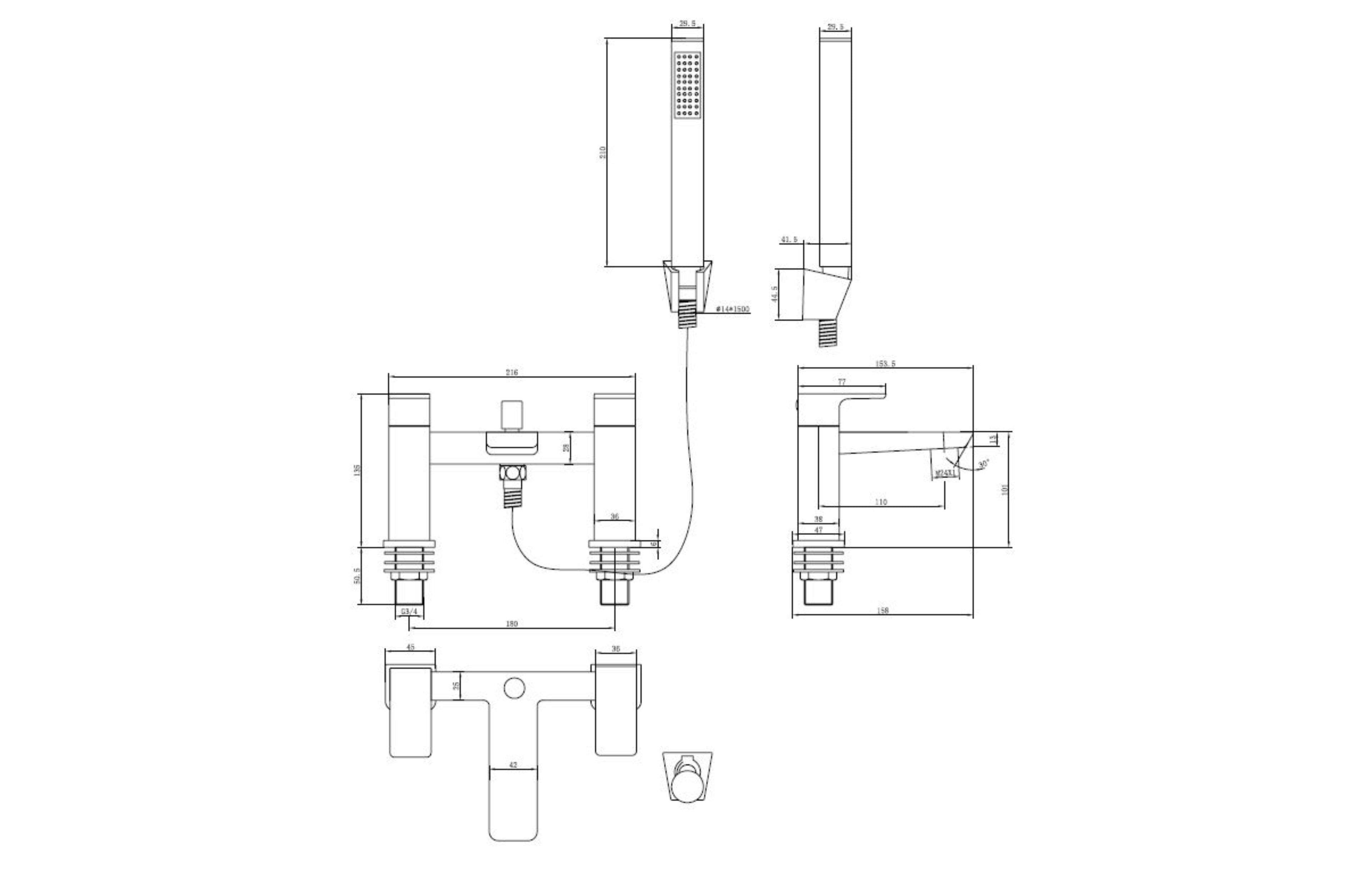 Swansea Bath Shower Mixer - Tailored Bathrooms