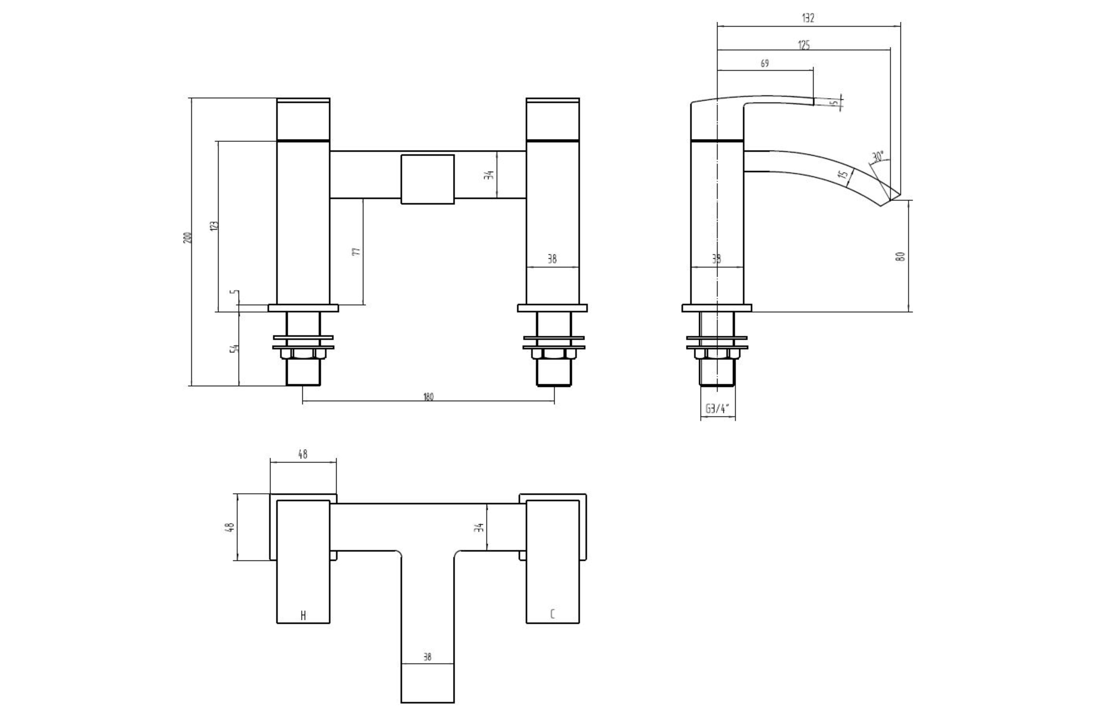 Orca Bath Filler Tap - Tailored Bathrooms