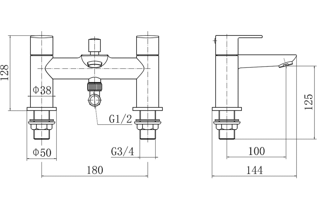 Barmouth Bath Shower Mixer - Tailored Bathrooms