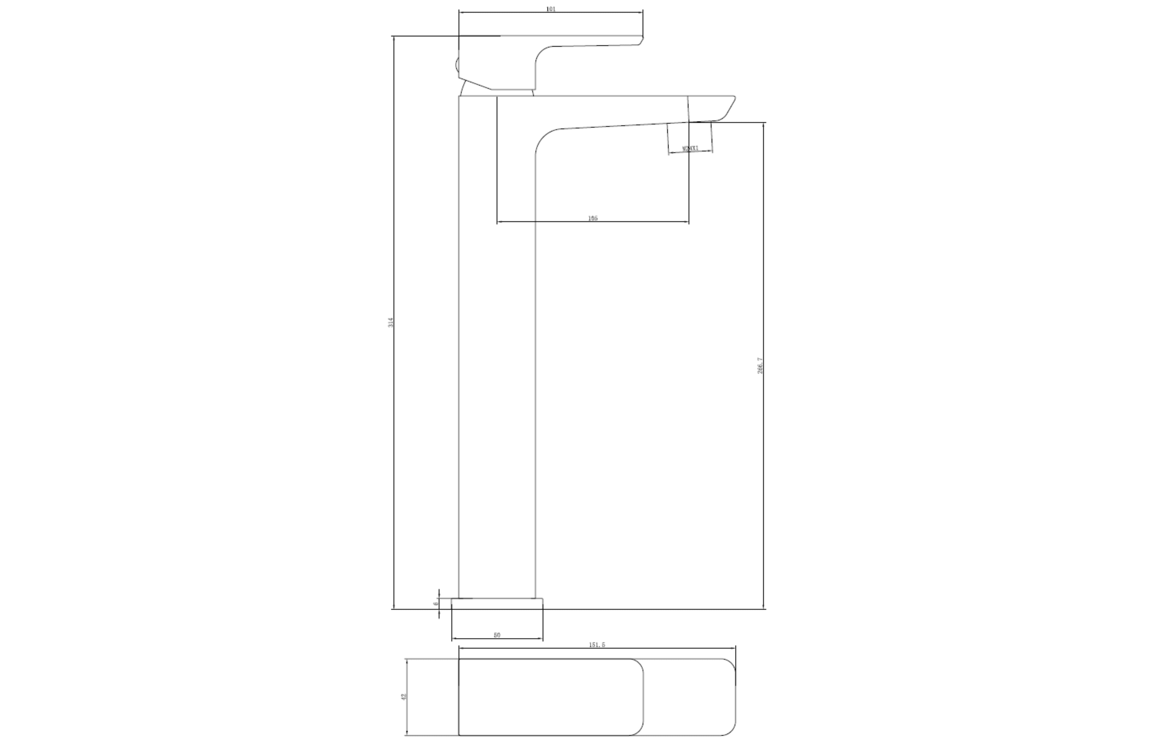 Swansea Freestanding  Mono Mixer Tap - Tailored Bathrooms