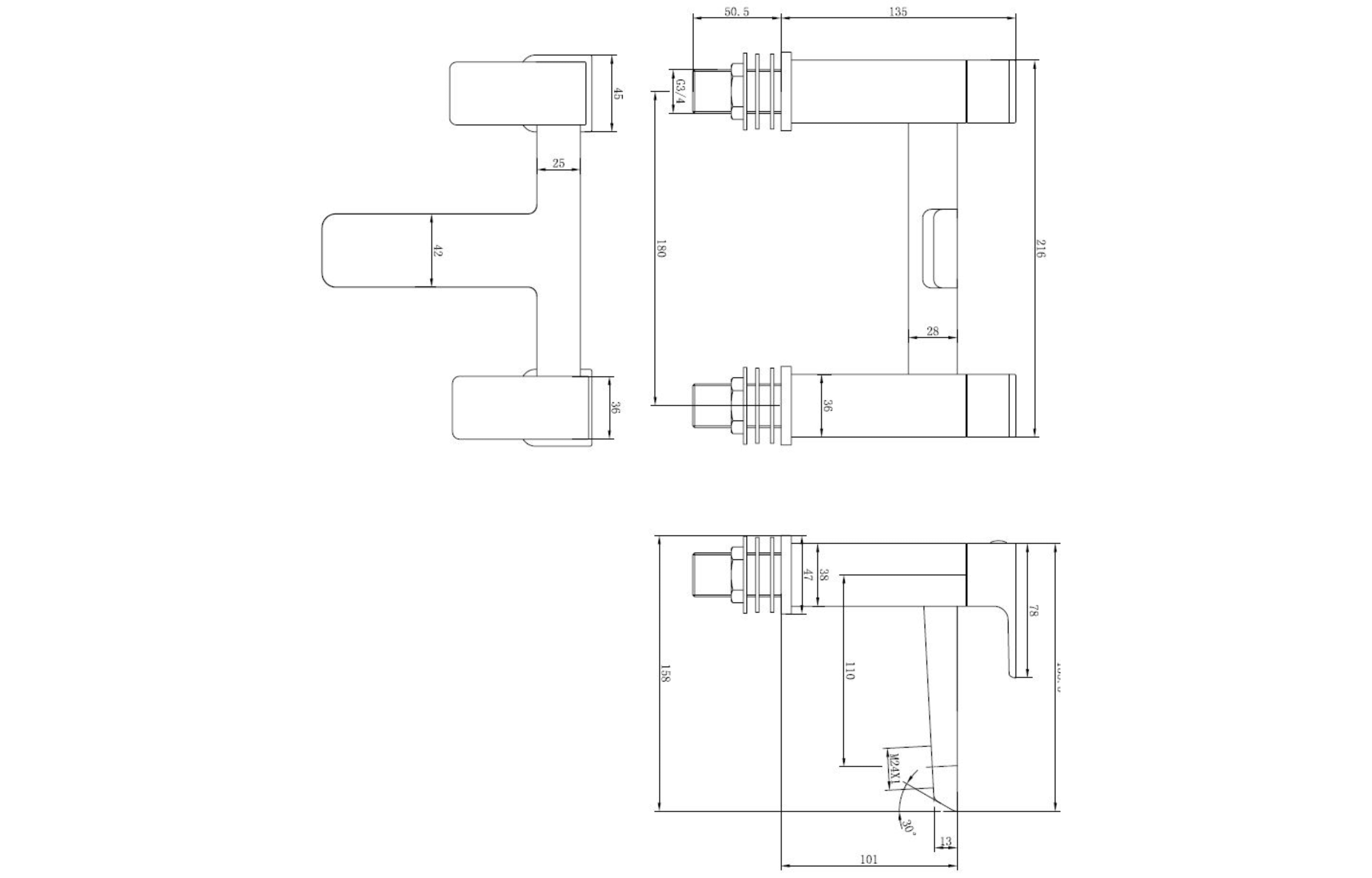 Swansea Brass Bath Filler - Tailored Bathrooms
