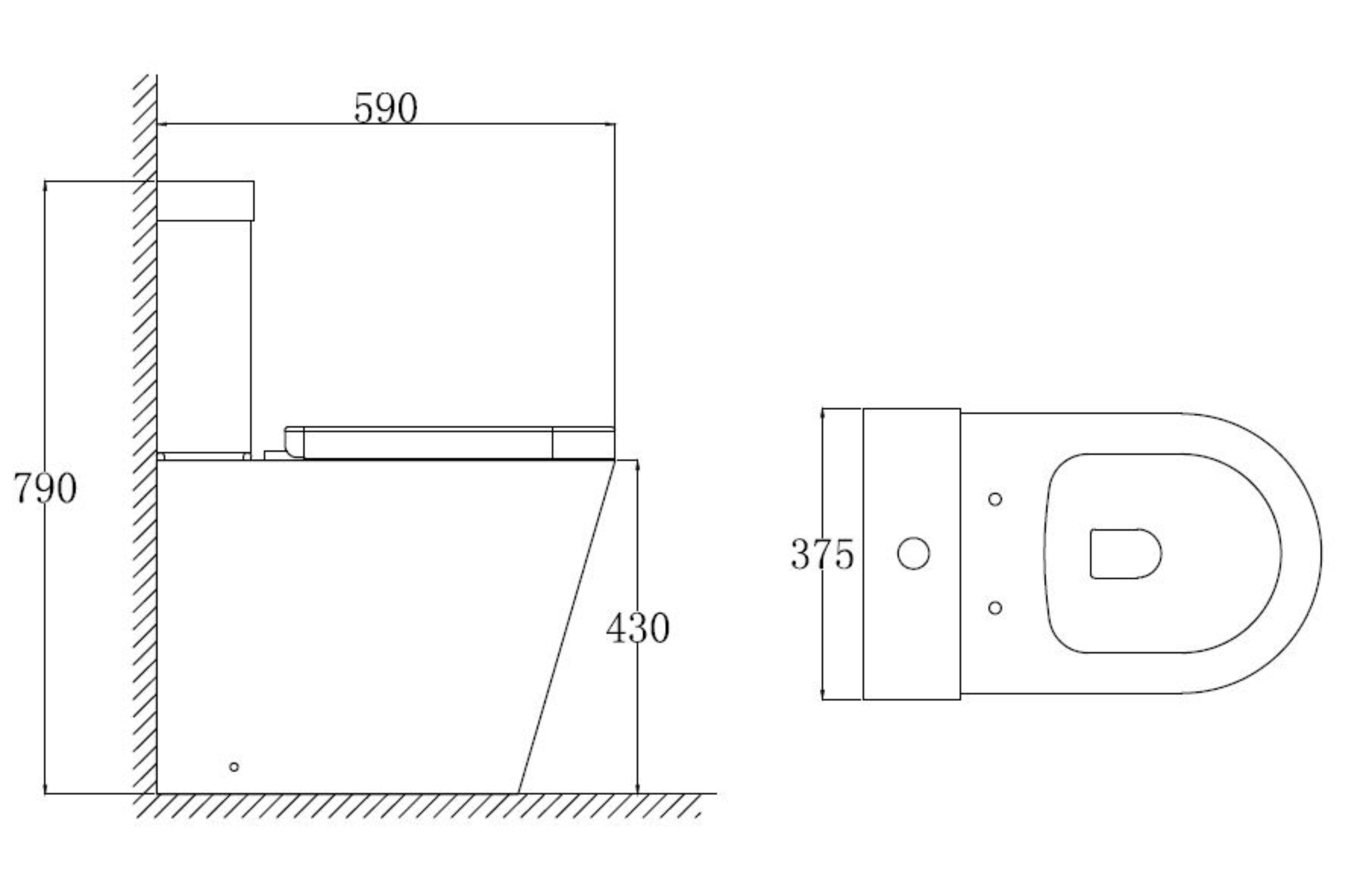 Flow close coupled fully enclosed D Shape Pan Seat - Tailored Bathrooms