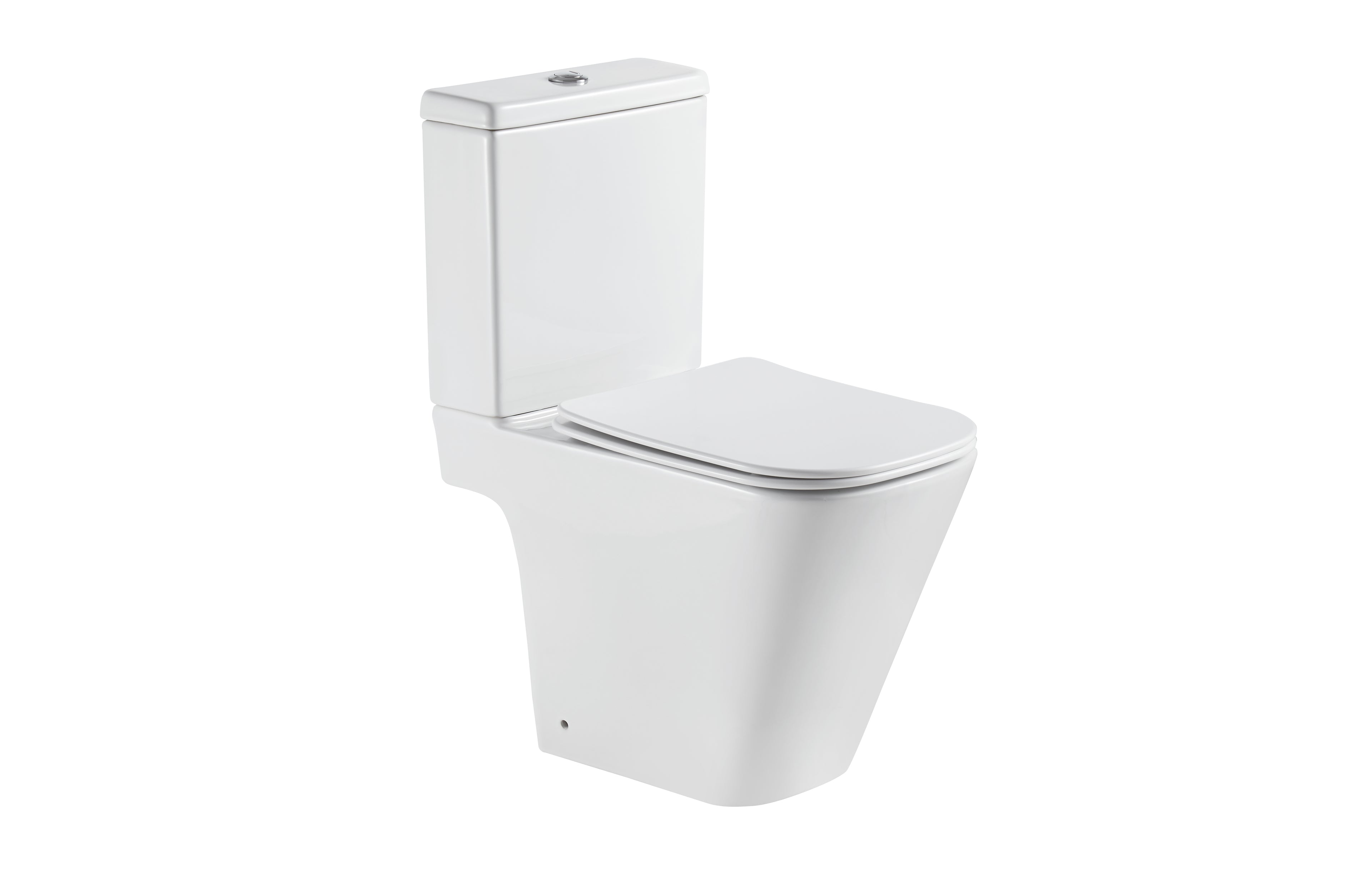 Milano Rimless Close Coupled Square Open Back Pan & Seat - Tailored Bathrooms