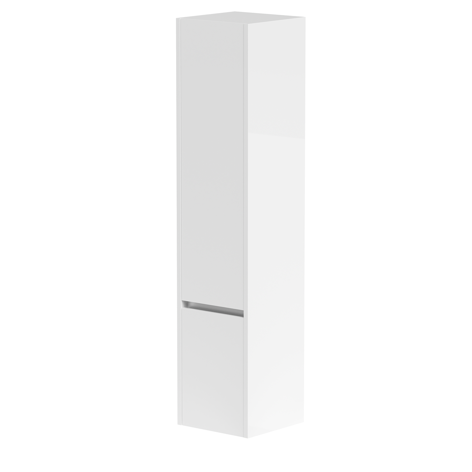 Front view of Thetab 1600mm 2 Door Tall Boy Storage Unit in Matt White