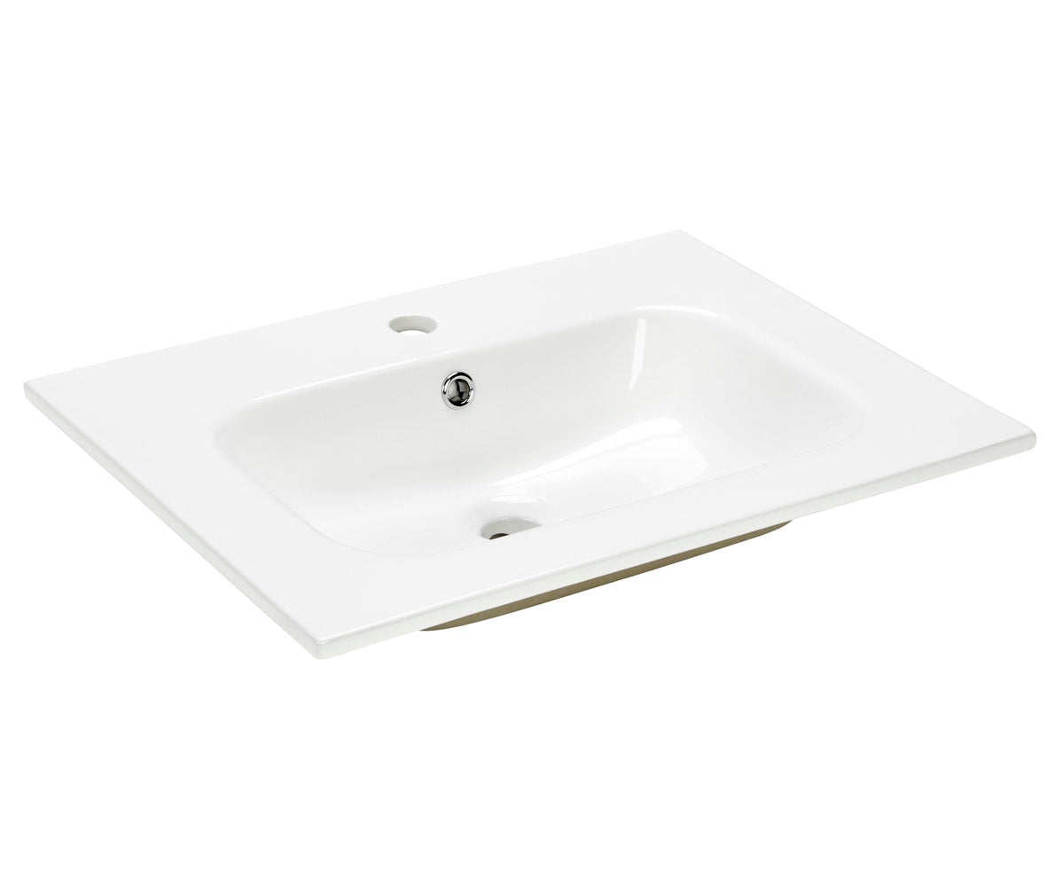 Front view of Thetab 610mm x 480mm 1 Tap Hole Ceramic Washbasin