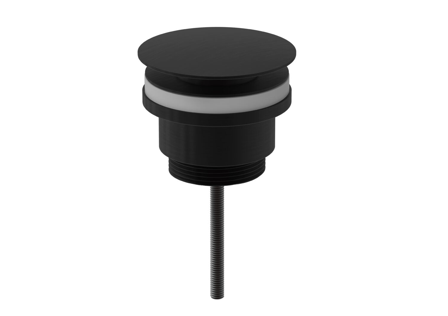 Universal Basin Waste in matte black finish, 70mm x 140mm, sleek design for contemporary basins.