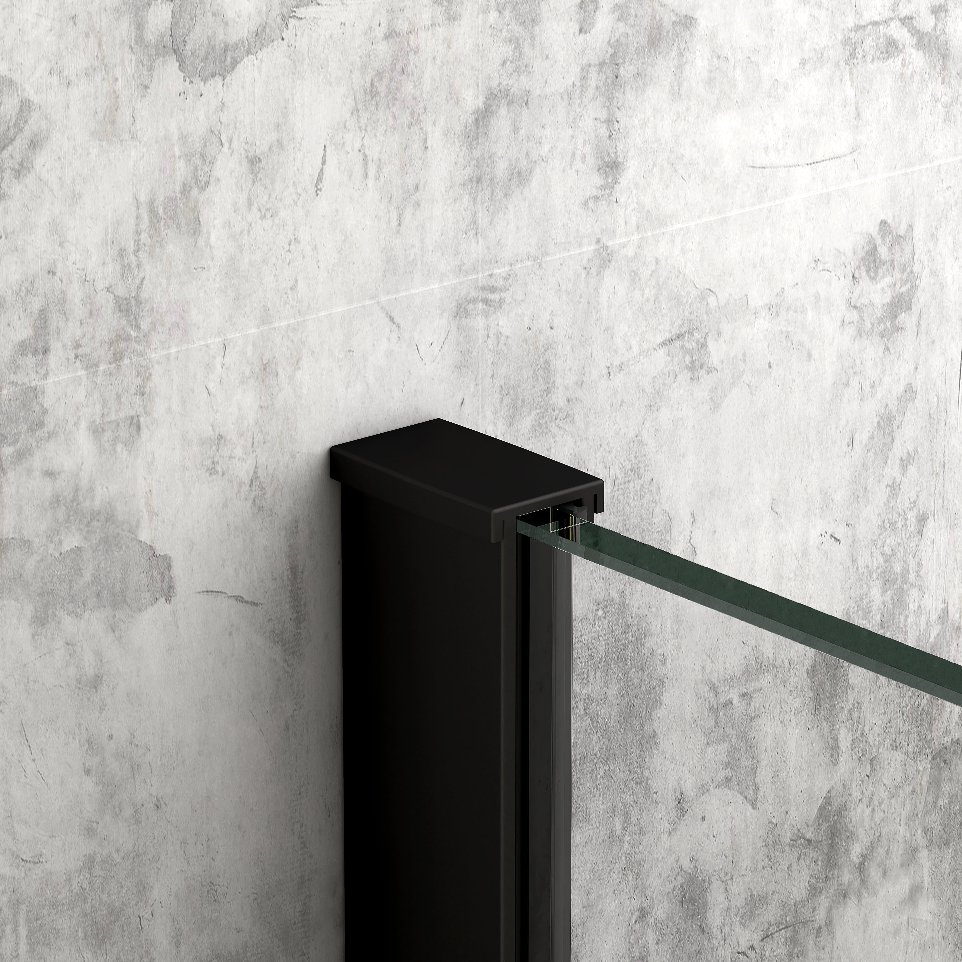 Clear Wetroom Panels 8mm Black - Tailored Bathrooms