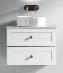 Bakewell 600mm Wall Hung Vanity Silk White - Tailored Bathrooms