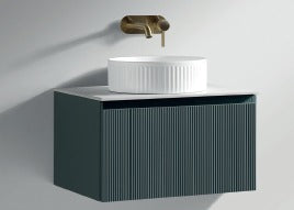 Flauto 600mm Wall Hung Vanity with Sintered Stone Counter Top - Tailored Bathrooms